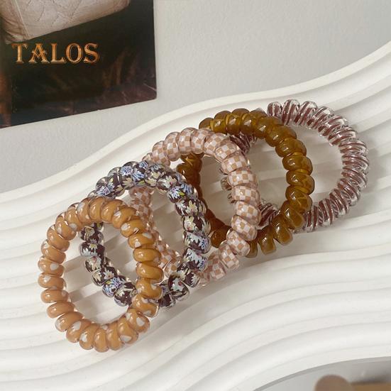 5Pcs Small Spiral Hair Coils High Elastic Ponytail Holder Women Adjustable Phone Cord Hair Ties Versatile Scrunchie Hair Accessories