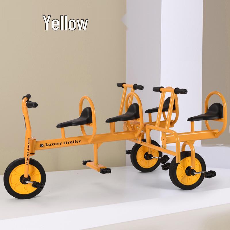 Kid's Early Learning Tricycle with Basket - Double Pedal Outdoor Ride-On Toy