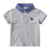 Boys Short Sleeve Shirt with Plaid Collar Summer Thin Fashion Tops for Toddler Kids Baby High End T Shirt