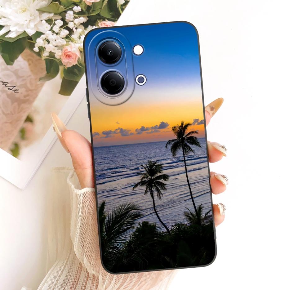 For Vivo Y05 4G Case New Luxury Bow Love Heart Painted Cover Soft TPU Phone Case For Vivo Y11d Y 05 VivoY05 VivoY11d Fundas Bags