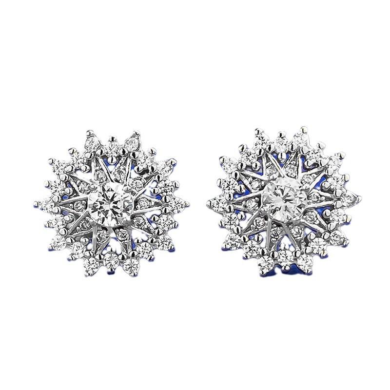 Mujing Stříbrné náušnice S925 Vločka Astroláb - Stylové, Jedinečné a Všestranné pro Každý Den