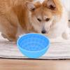Dog Slow Feeder Bowl Silicone Pet Feeding Dish for Cat Supplies Blue