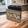 18 Cm Wooden Cutlery Holder Countertop Organizer Spoon Fork Knife Napkin Tissue Paper Desk Supplies Pencil Pen Stationery Stand Home Kitchen