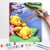 Disney Winnie the Pooh Oil Painting Art Handmade Diy Painting Home Decoration Gift