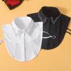 Vintage White False Collar With Beads Diamond Fake Collar Women Black Lace Detachable Collars Nep Kraagie Clothing accessories