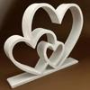 3D Printed Heart-to-Heart Statue Romantic Minimalist Heart-shaped Sculpture Plastic Smooth Surface Love Ornament Home Decoration
