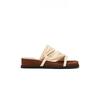 Sheepskin Version of Genuine Leather Two Wear French Wedge Heel Retro One-word Slippers Women's Summer Wear Temperament High Heels Cool Slippers