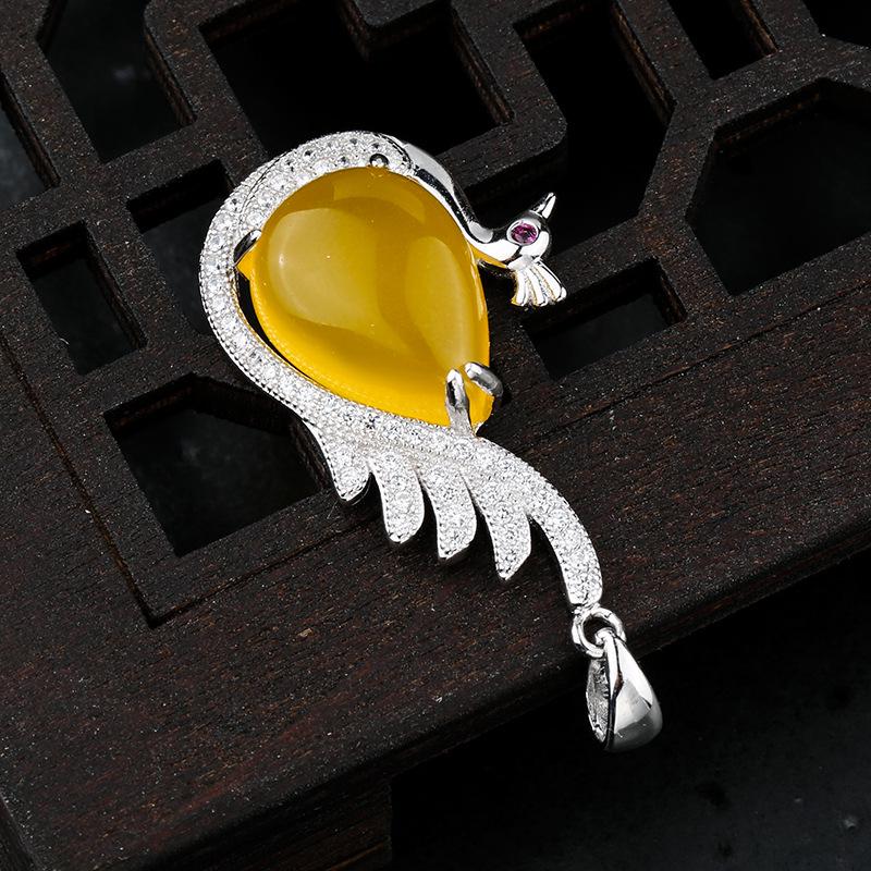 925 Sterling Silver Teardrop Pendant - Phoenix DIY Amber Turquoise Necklace Setting