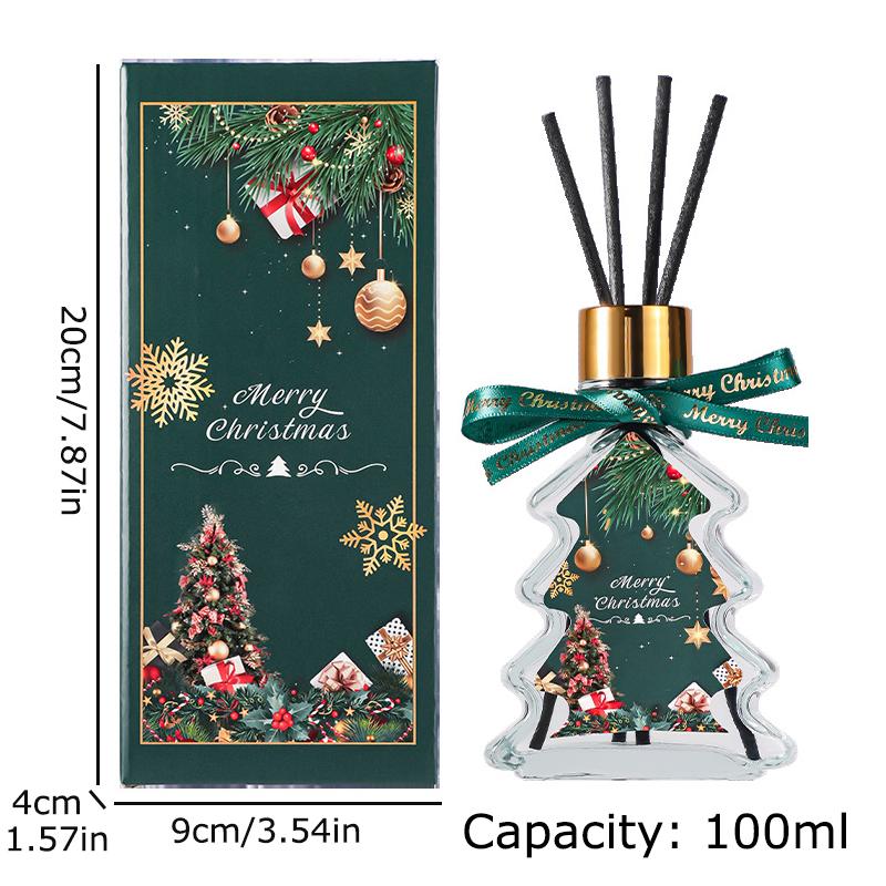 1PC Glass Home Aromatherapy Indoor Flameless Long-lasting Fragrance Souvenir Christmas Tree Ornament Gift Box Fresh