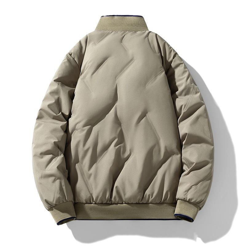 New Winter Cotton Jacket Men's Trendy Baseball Uniform Simple and Versatile Collar Cotton Jacket