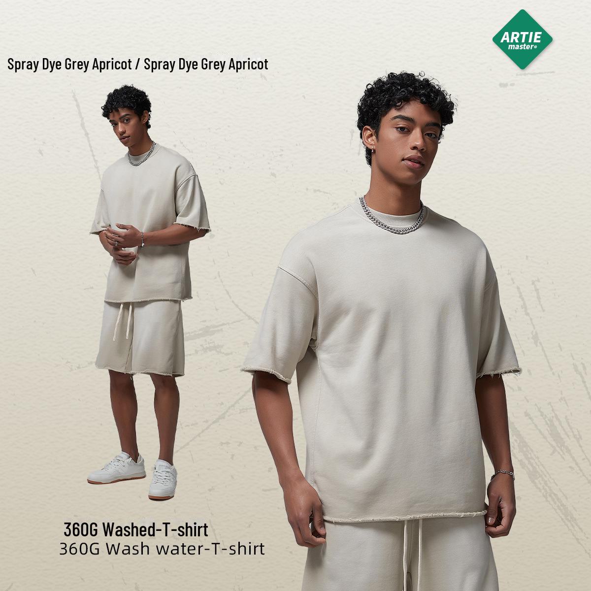 

Футболка мужская летняя ARTIE 2024 года, белая, состаренная, окрашенная распылением, плотность 360 г, стираная, с легким начесом, с короткими рукавами XXL