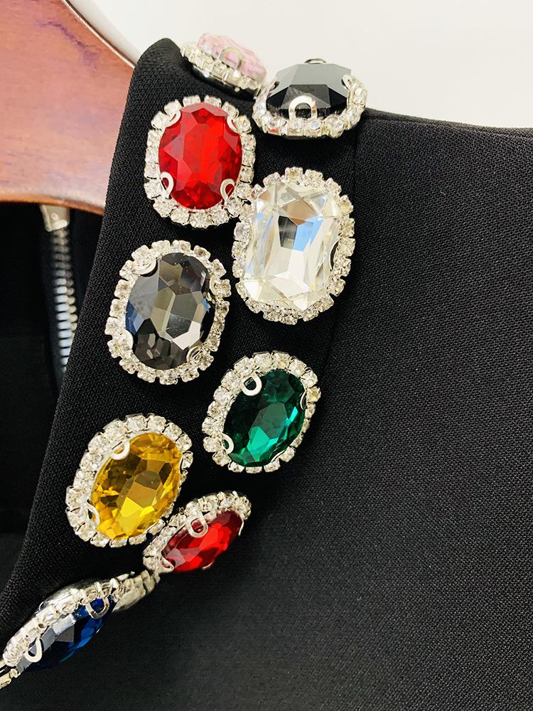 High-End Strass- und Edelstein-Perlen-Langarmkleid - Mode Frühjahr 2026