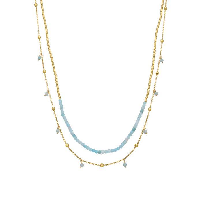 Collier de turquoise Luxenter fini en or jaune 18 carats - Akya