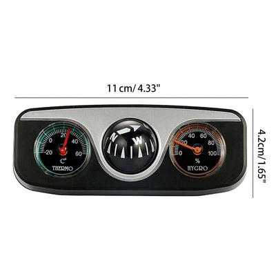 3-in-1 Multifunctional Vehicle Compass, High Precision, with Thermometer ABS Adhesive Navigation Ball for Ships, Vehicle Tools