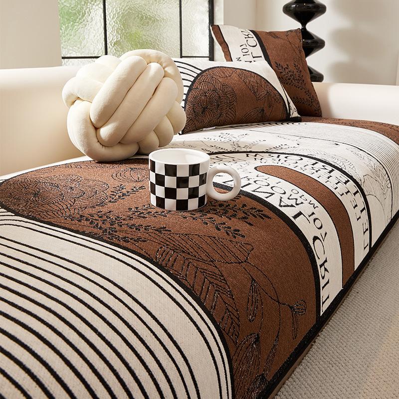 New Chenier Sofa Cover All Seasons Universal Straight Row Cover Light Luxury Premium Special-Shaped Sofa Cushion