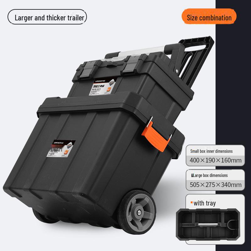 "Green Forest Portable Wheeled Tool Storage Box: Large, Multifunctional Household and Electrical Hardware Organizer"