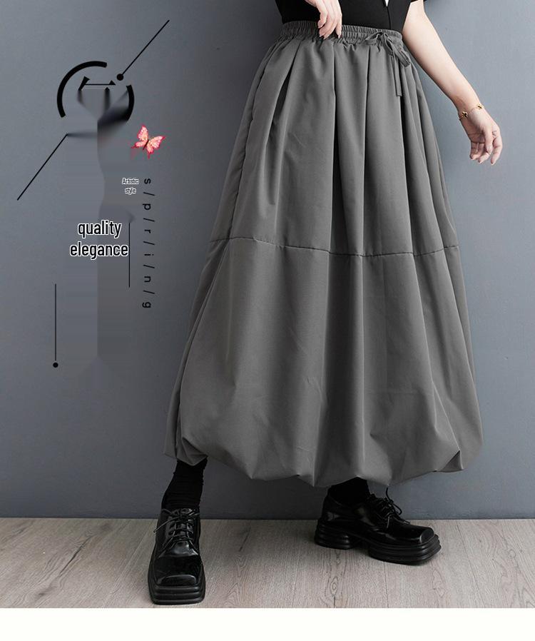 Plus Size Tummy-Concealing Slimming Midi Skirt for Spring/Autumn 2025 - Puffy Style