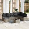 Garden Sofa Set Light Grey Poly Rattan