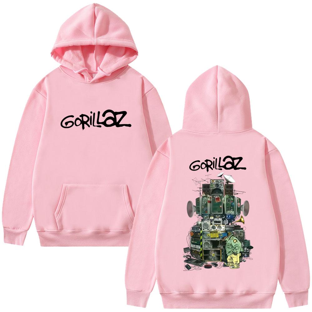 Gorillaz Graphic Print Hoodie Men Women Hip Hop Rock Fashion Music Streetwear Male Casual High Quality Fleece Hoodies