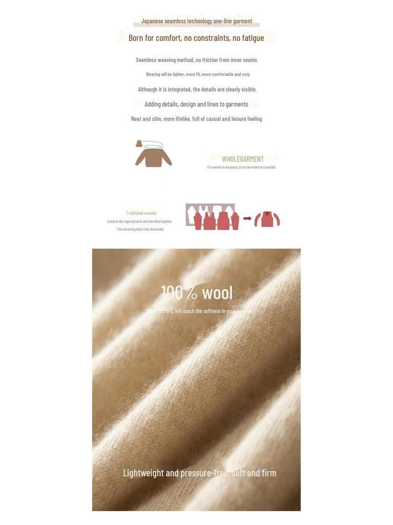 Women's Slim Cashmere Wool Sweater: Autumn/Winter Half-High Collar, Thick Seamless Knit Trend