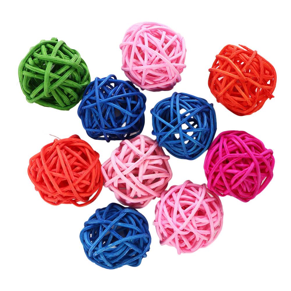 

10 шт. жевательная игрушка-мяч для попугая, основной цвет, дрессировка птиц, интерактивная игрушка, украшение для клетки для птиц, товары для животных