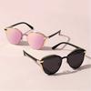 2pcs Women'S Round Frame Classic Retro Style Polarized Sunglasses, Comes with Perfect for Outdoor Vacations Beach Parties