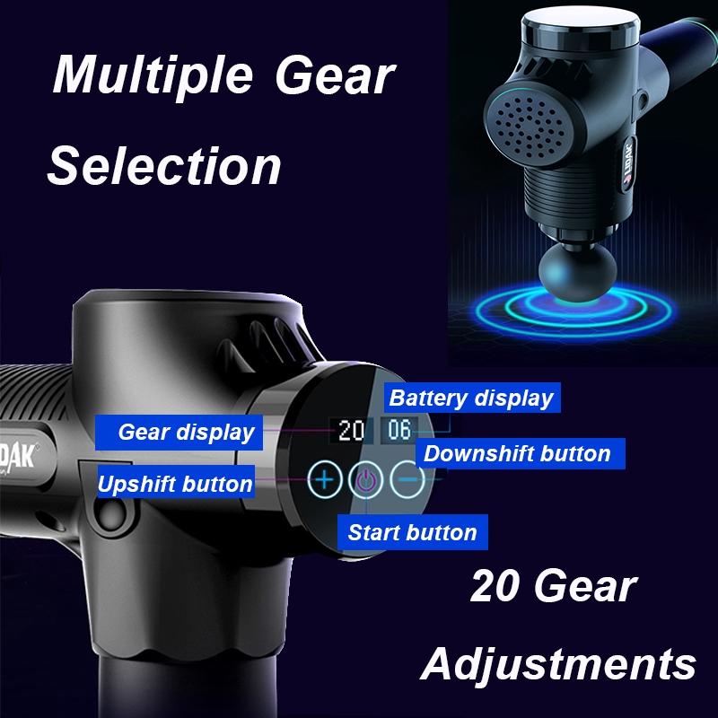 24V LCD Body Muscle Massage Gun Deep Tissue Massager Adjustable Exercising Muscle Pain Relief Body Shaping Therapy Gun