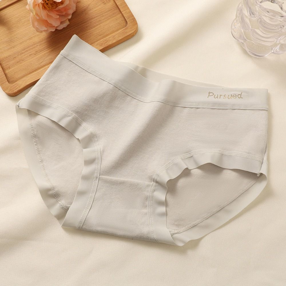 5pcs Solid Color Mid Waist Panties Underwear Women's Underpants Comfortable Seamless Briefs  Girl
