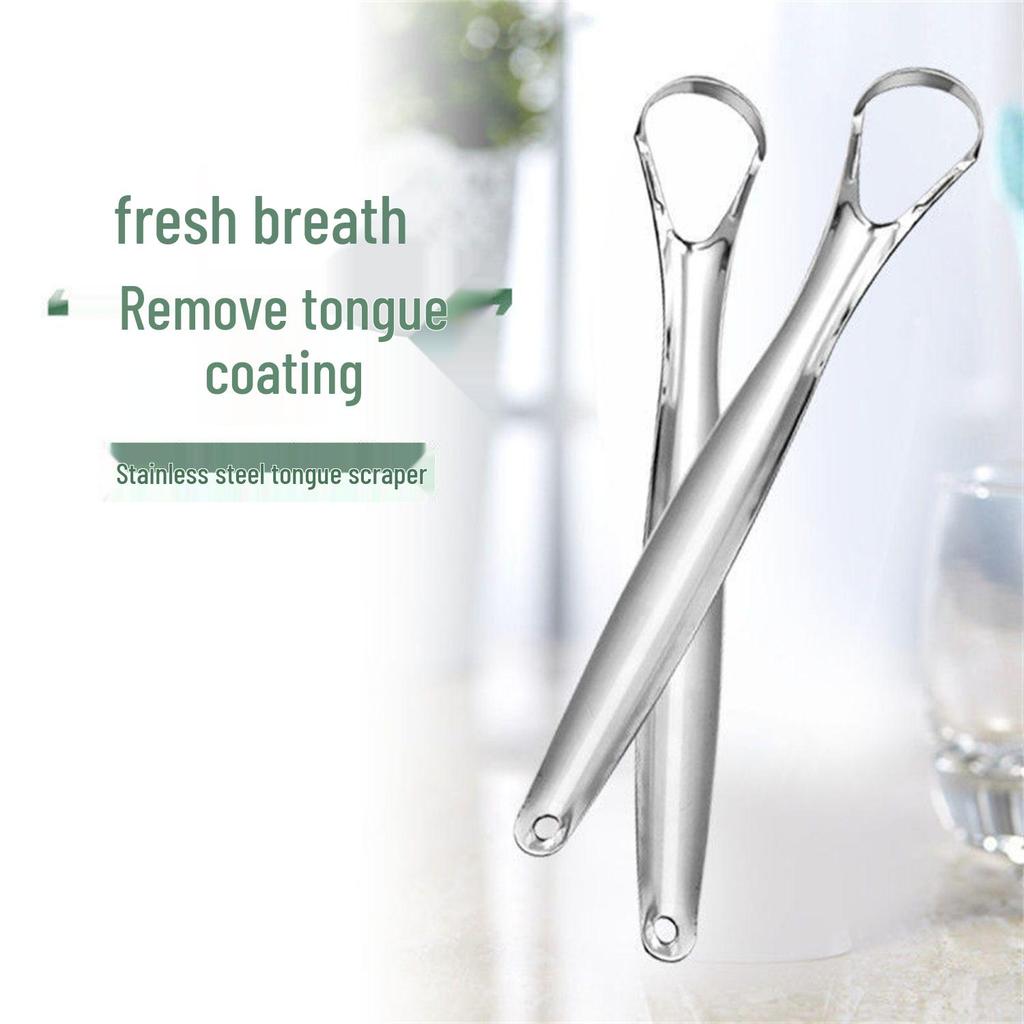 Stainless Steel Tongue Scraper - Bad Breath & Coating Remover, Oral Hygiene Tool (Free Shipping)