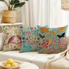 Colorful Floral and Bird-Printed Pillowcases: Add a Touch of Nature's Charm! Sofa Cushion Cover Home Room Decoration