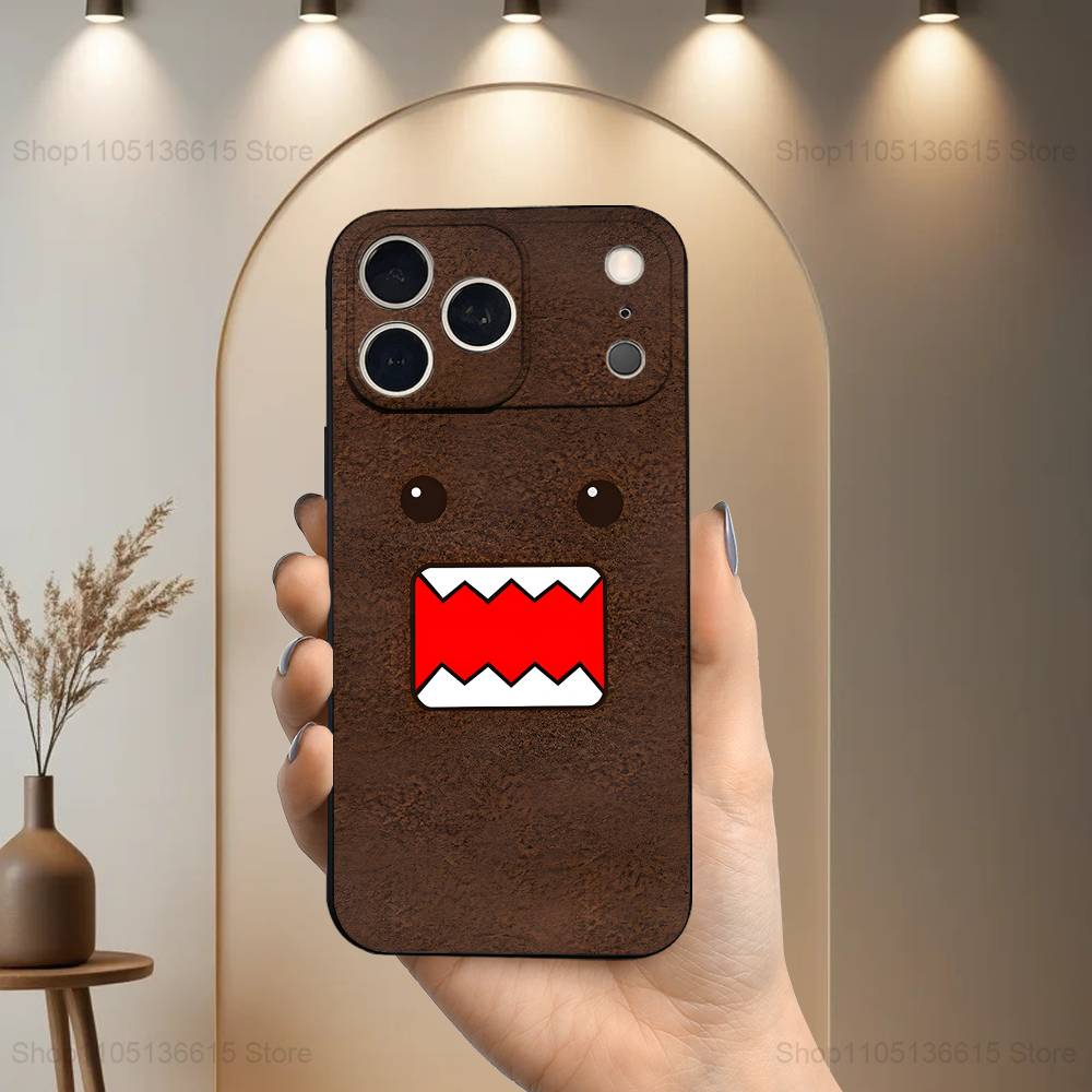 Cute D-DOMO-KUN Art Case For iPhone 17,16,15,14,13,12,11 Air,Plus,Pro Max,XS,X,XR,SE,Mini,8,7,Soft Silicone Black Cover