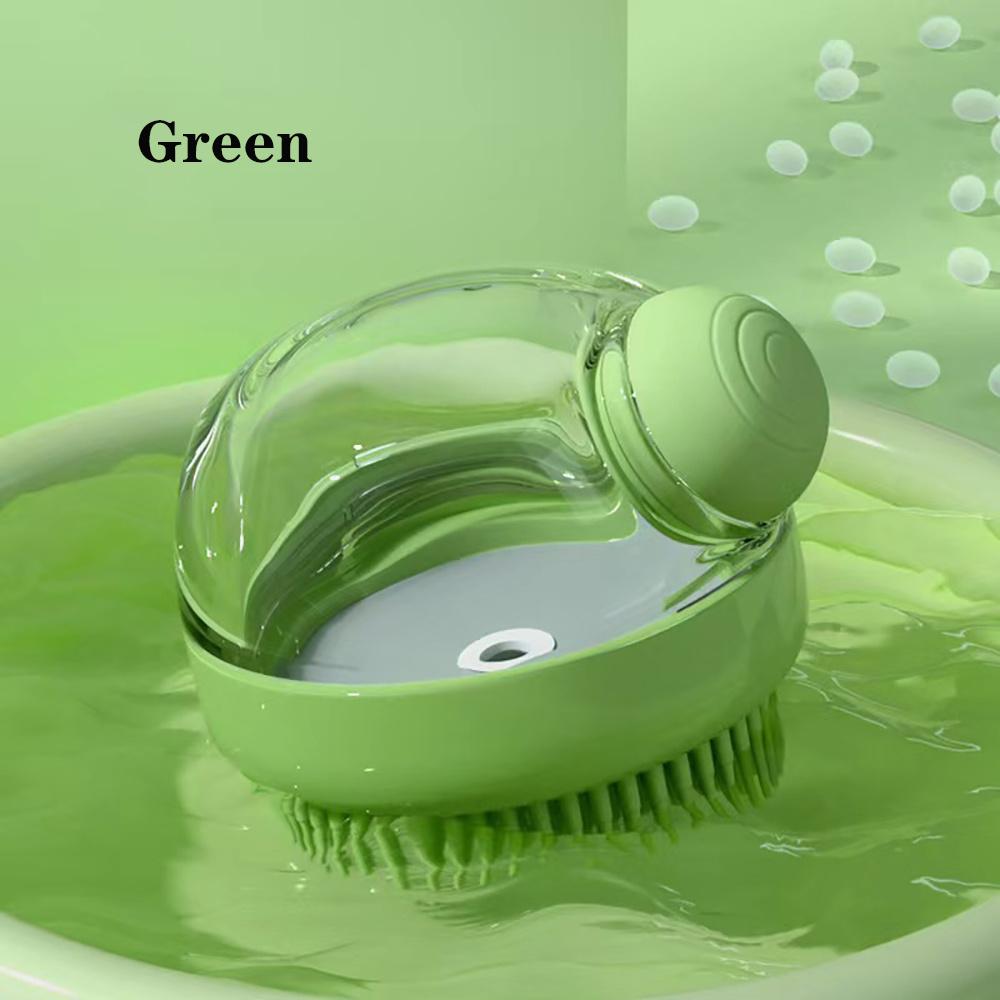 Dog Bath Scrubber Brush Pet Grooming Soft Massage Cleaning Comb Suitable for Long Short Hair Dog/Cat Showers with Soap Dispenser
