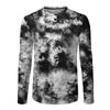 Spring and Autumn Round Neck 3D Tie Dye Printed T-shirts Fashionable Casual Long Sleeved Men's T-shirts
