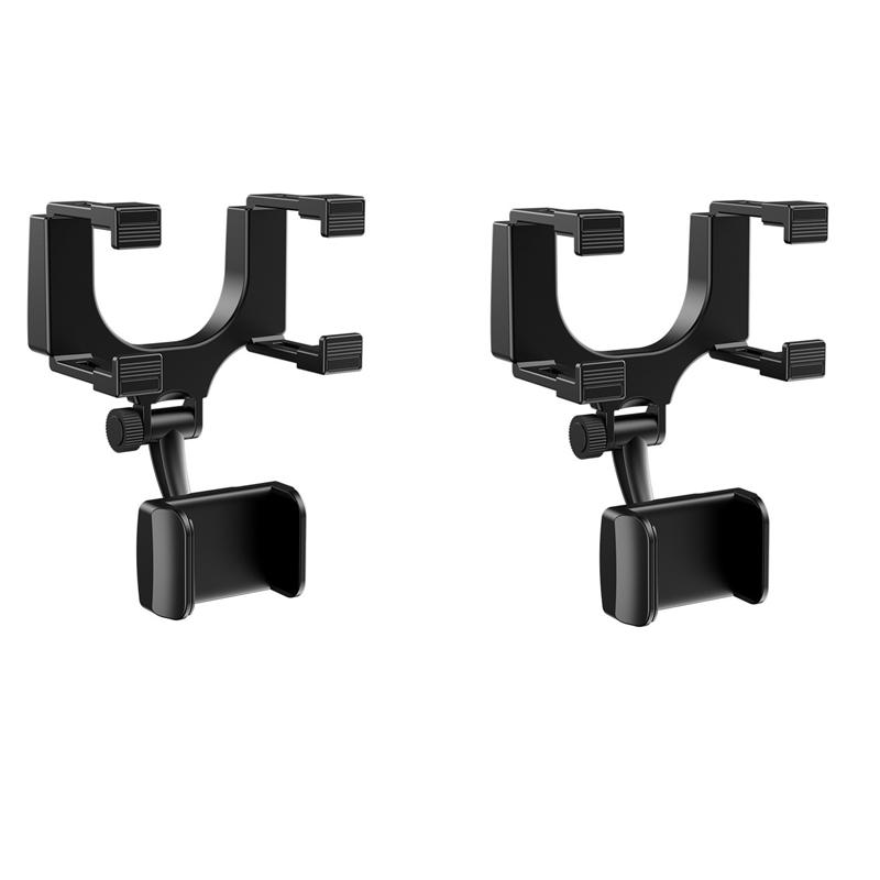 360° Rotation Car Phone Holder Rearview Mirror Mount Bracket Navigation GPS Support Mobile Phone Stand Clip Cell Phone Holder