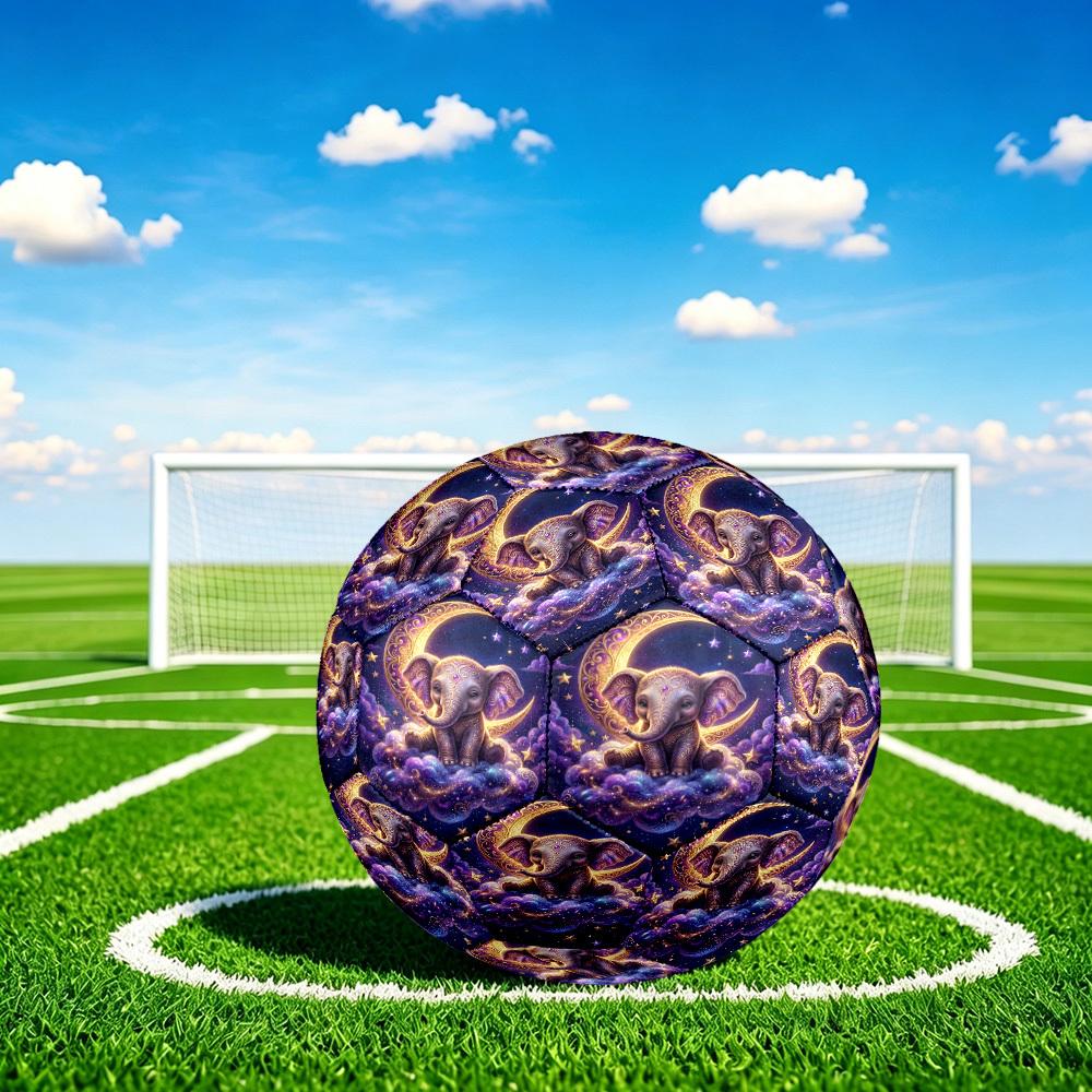 1pc Celestial Elephant Dreams Theme Soccer Ball Football, Size 5, Lightweight PVC, Outdoor Training Soccer Ball,Gift C65129