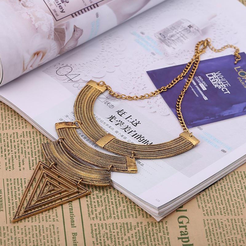 And Creative Fashionable Multi Layer Geometric Shape Women Necklace Metal