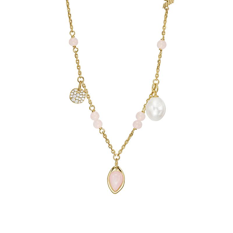 

Emporio Armani Water Drop Pendant Elegant Luxury Freshwater Pearl Necklace Women necklace Gold White EGS3117710 Basic Packaging