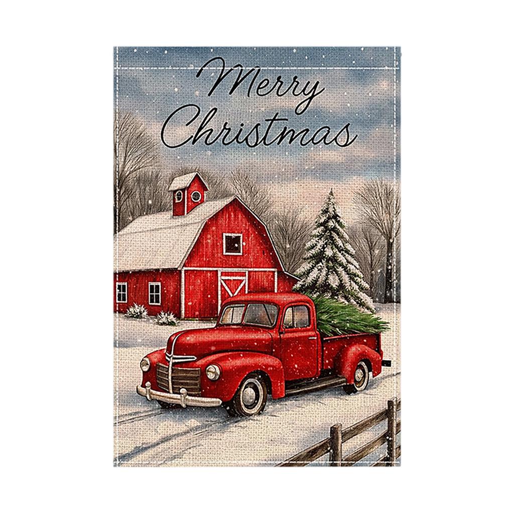 Christmas Day Garden Flag Polyester Double Layer Printed Outdoor Flag Courtyard Decoration Flag