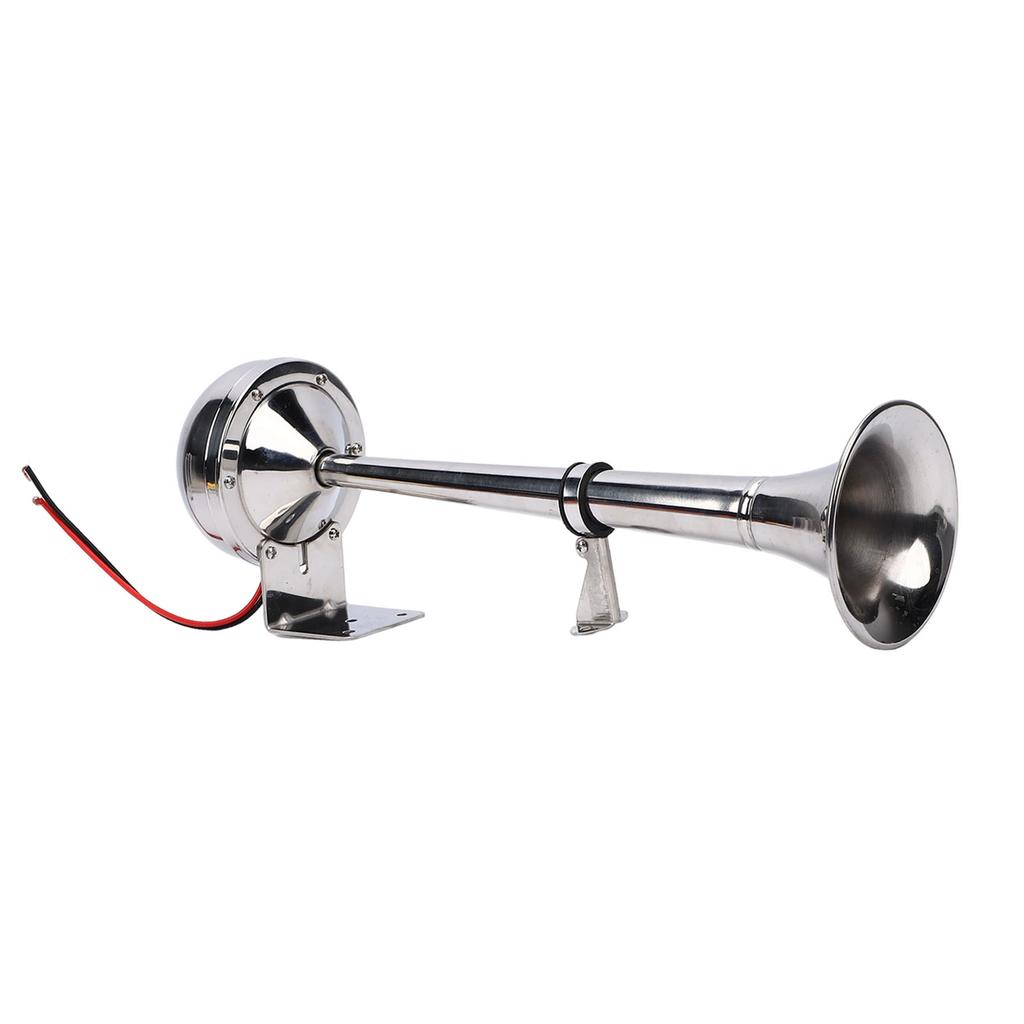 12V Marine Boat Horn 125db Stainless Steel Trumpet Electric Horn for Ship Pickups RV Buses