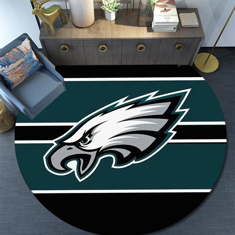 Philadelphia Eagles Round Area Rug,Carpet Rug for Living Room Bedroom Sofa Playroom Decor,Non-slip Floor Mat