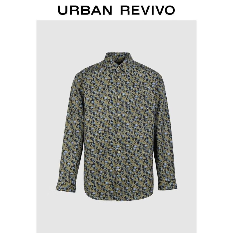 Men s 2026 Spring Retro Colorful Pattern Cotton Cardigan Shirt L