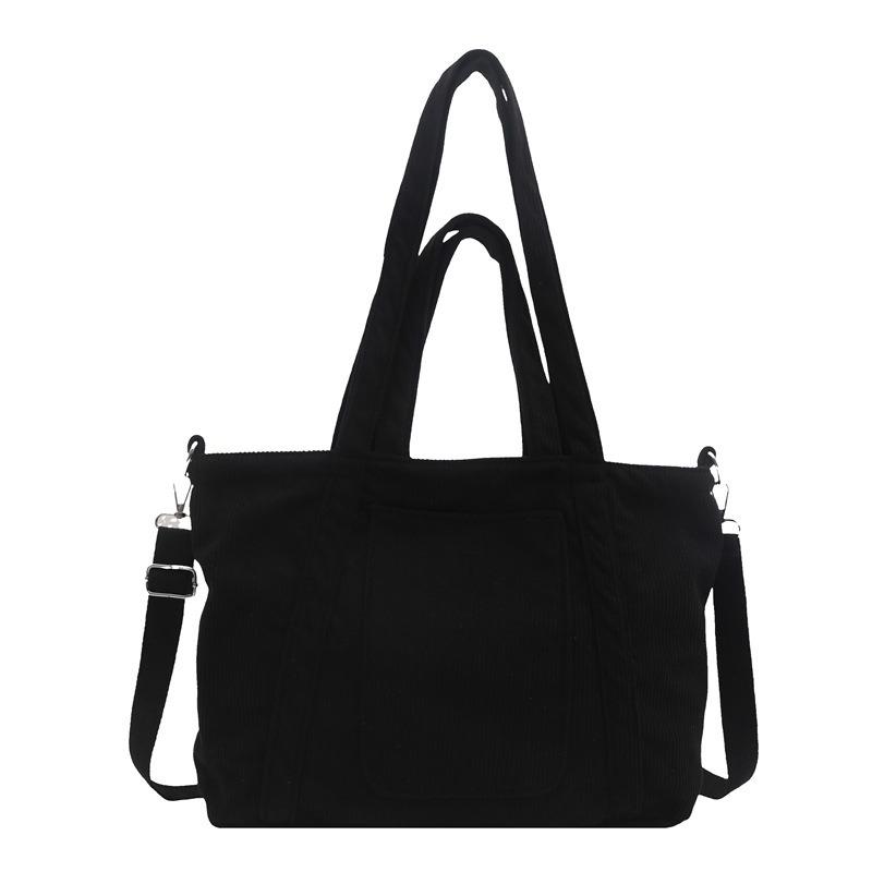 Flow Corduroy Large Capacity Tote Bag Women Commuter To Work Cloth Bag Students Class Shoulder Handbag Simple Messenger