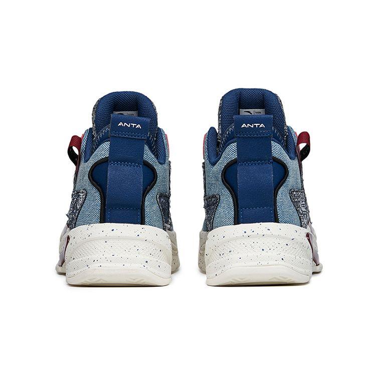 Anta Kids Comfortable Versatile Thick Sole Non-Slip Shock Absorbing Wear-Resistant Casual Shoes Kids sneaker Blue Red 312218082-5