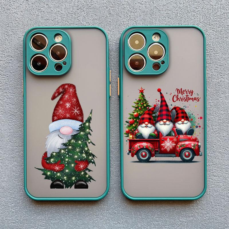 Coque de téléphone Arbre de Noël Joyeux Père Noël Pour iphone 15 14 13 12 11 Pro Max Mini XS XR X 8 Plus Paysage Coques Arrière Anti-Choc