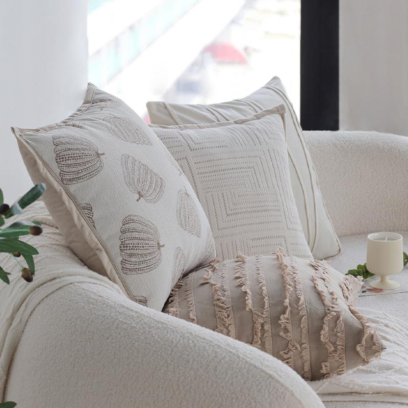 Milk Coffee Color Pillowcase French Cream Style Sofa Pillow Living Room Cushion Bay Window Decorative Cushion