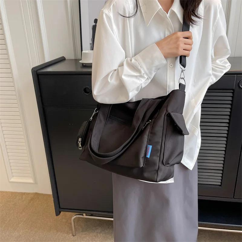 Einfachheit Oxford Canvas Composite Umhängetasche Einfarbig Vielseitig Lazy Style Umhängetasche Große Kapazität Pendler-Einkaufstasche