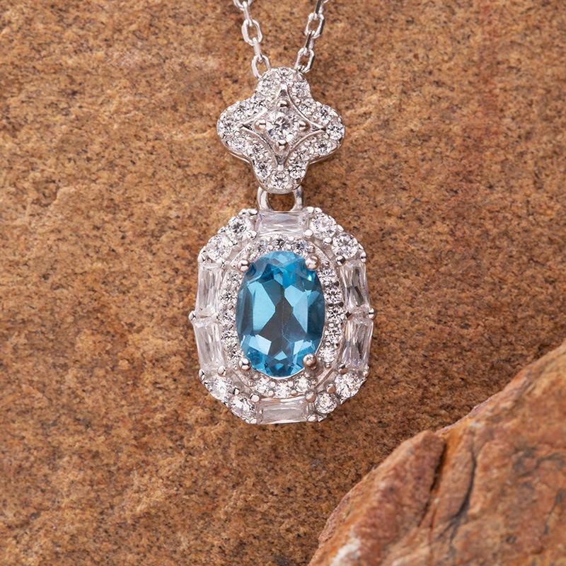 Natural Color Treasure Amethyst Citrine Ring Women'S S925 Sterling Silver Pendant Light Luxury High-End Jewelry