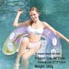 Inflatable PVC Float Recliner: Foldable Striped Swimming Bed