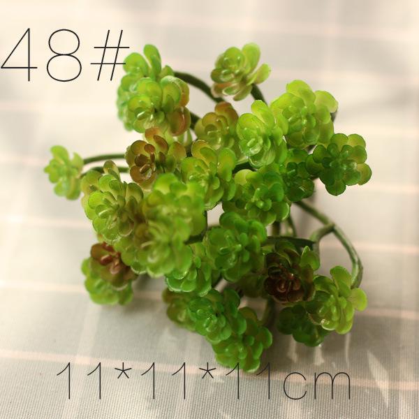 Realistic Flocked Succulents: Small Artificial Green Plant Wall Decor for Interiors