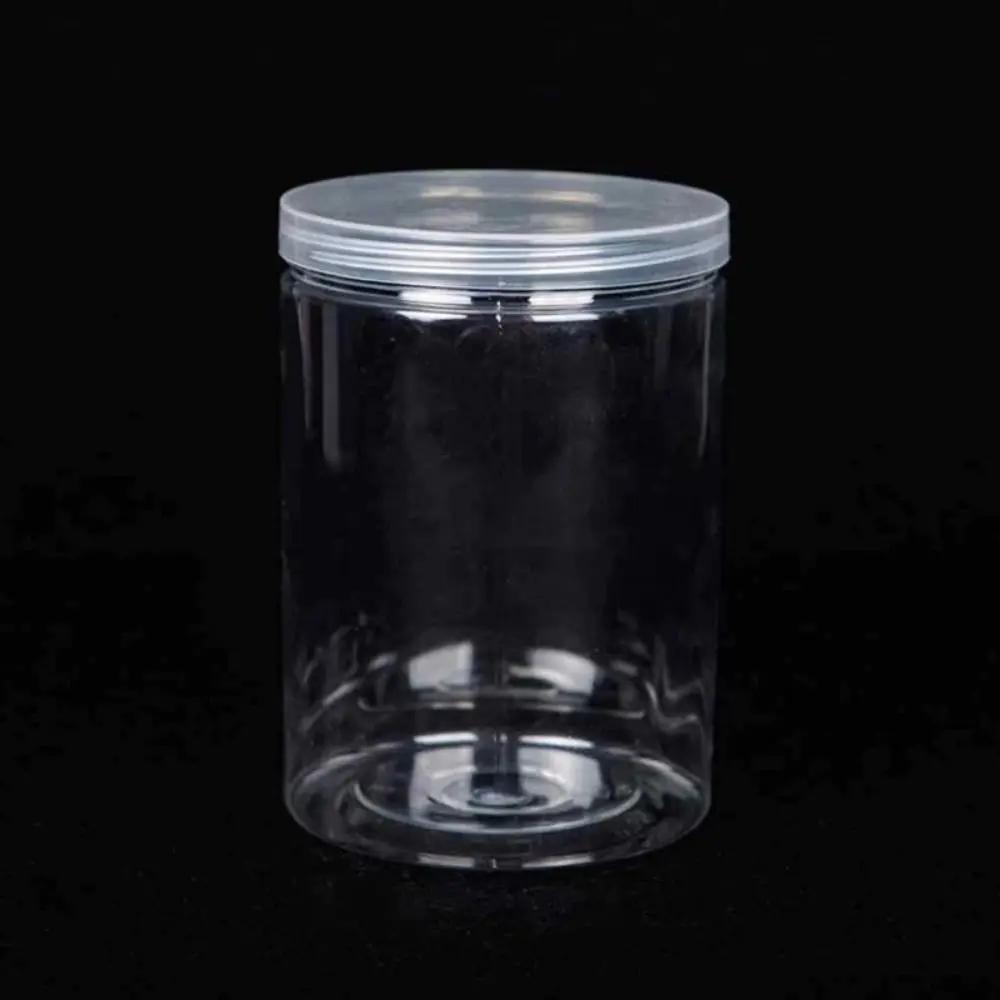 Portable Clear Sealed Can Circular Storage Bucket Food Grade Sealed Plastic Food Jar with Lid Empty Packing Bottle